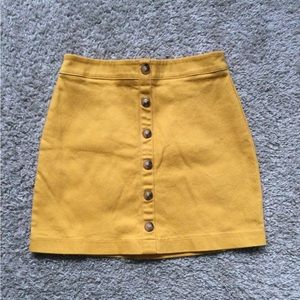 Forever 21 Mustard Yellow Mini Skirt
